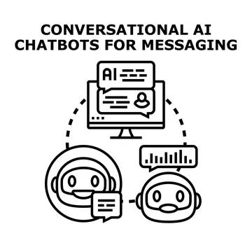 Conversational ai chatbots messaging digital assistant technology イラスト素材