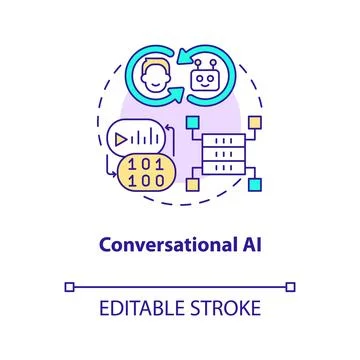 Conversational AI concept icon Stock Illustration