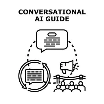 Conversational ai guide concept vector illustration Stock Illustration
