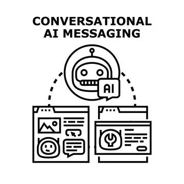 Conversational ai messaging system interacting with users 스톡 일러스트