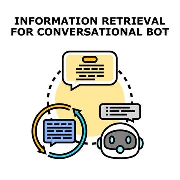Conversational bot processing information retrieval イラスト素材