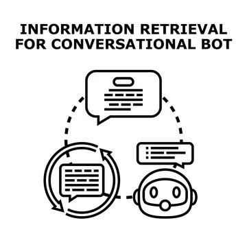 Conversational bot processing information retrieval Stock Illustration
