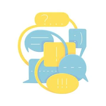 Conversational bubbles of different shapes and sizes. Concept of conversation Stock Illustration