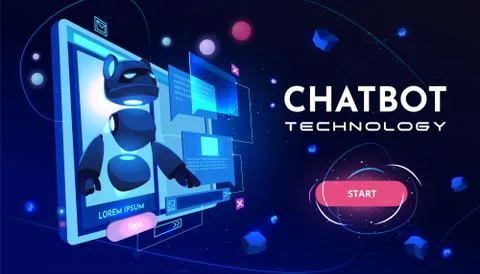 Conversational chatbot service vector website Stock-Illustration