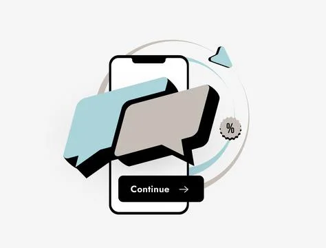 Conversational commerce uses messaging and social commerce to connect sales Stock Illustration