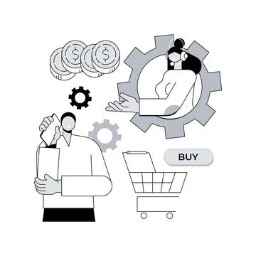 Conversational sales abstract concept vector illustration. Stock Illustration