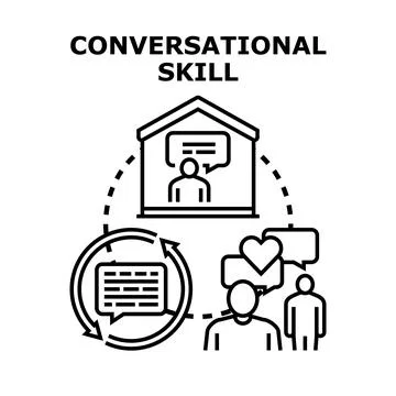Conversational skill improving human communication and social interaction Stock Illustration