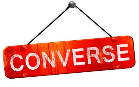 Converse, 3D rendering, a red hanging sign Stock Illustration