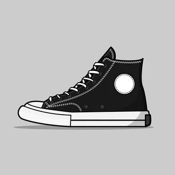 Converse Black Stock Illustration