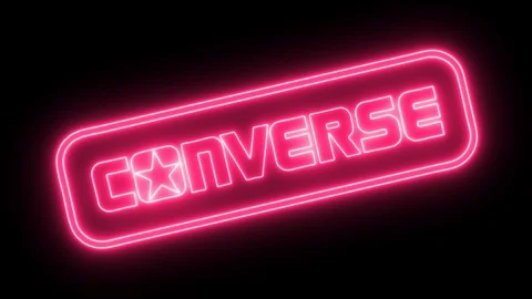 Converse Logo With Neon Lights Stock Footage 105064847