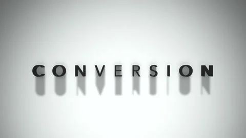 Conversion 3D title animation matte black text on a white background Stock Footage 300716290