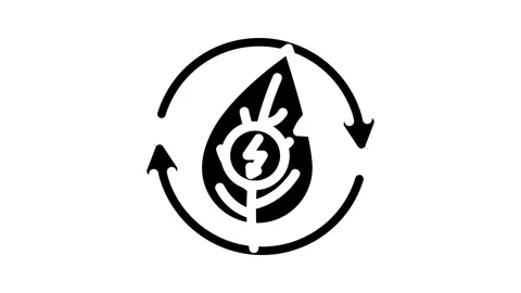 Conversion biomass energy glyph icon animation Stock Footage 326742408