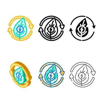 Conversion biomass range energy color icon vector Stock Illustration