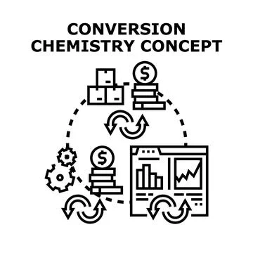 Conversion chemistry concept realizing business value and profit Stock Illustration