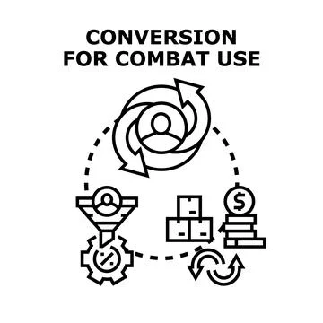 Conversion for combat use system process vector illustration イラスト素材