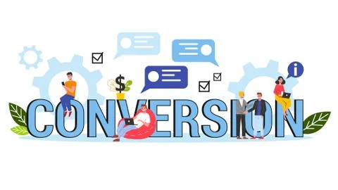 Conversion concept banner design. Idea of marketing strategy Stock Illustration