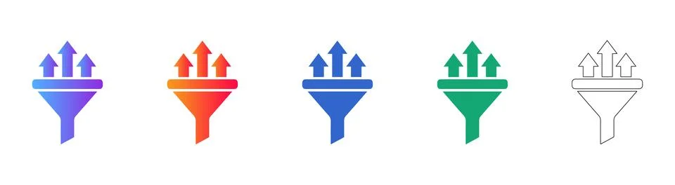 Conversion Funnel with Upward Arrows for Growth and Optimization 스톡 일러스트