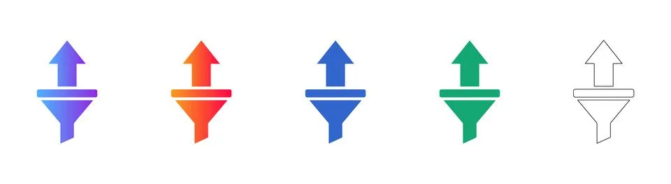 Conversion Funnel Upward Icons Stockillustratie