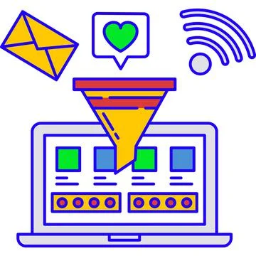 Conversion lead funnel vector icon on white Stock Illustration