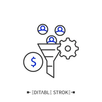 Conversion marketing line icon. Editable Stock Illustration