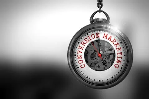 Conversion Marketing on Pocket Watch. 3D Illustration. Illustrazione stock