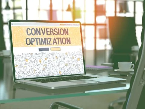 Conversion Optimization Concept on Laptop Screen Illustrazione stock