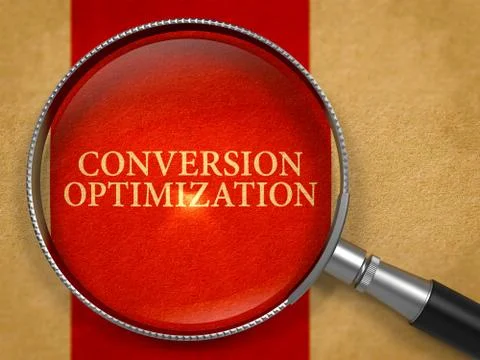 Conversion Optimization Concept through Magnifier Stock Illustration