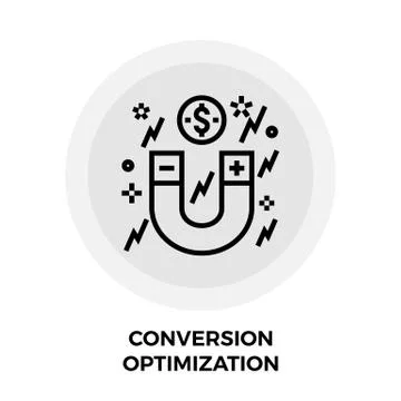 Conversion Optimization Line Icon Stock Illustration