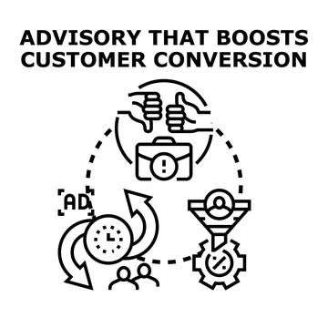 Conversion optimization strategy improving sales performance Stock Illustration