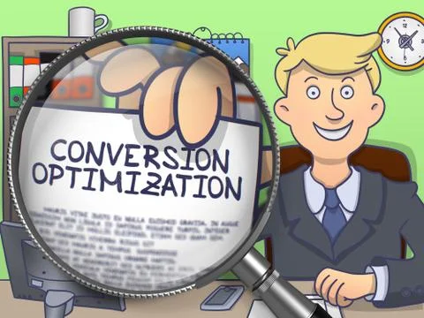 Conversion Optimization through Lens. Doodle Style Stock Illustration