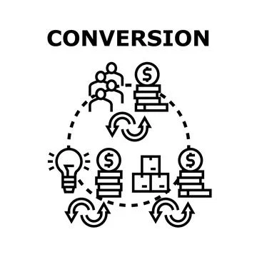 Conversion process illustrating creative ideas generating profit 스톡 일러스트