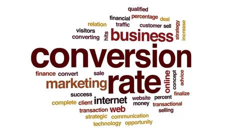 Conversion rate animated word cloud, text design animation. Stock Footage 78641885