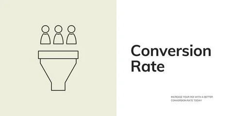 Conversion Rate Banner on Green and White Background. Stylish Conversion Banner Stock Illustration