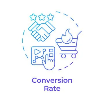 Conversion rate blue gradient concept icon Stock Illustration