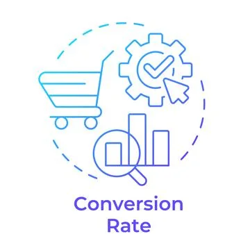 Conversion rate blue gradient concept icon 스톡 일러스트