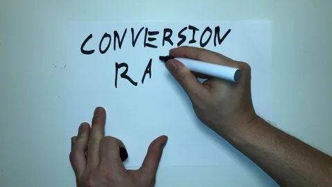 Conversion Rate Business Terms Words Written on Paper 4K Presentation Stock Footage 115513380
