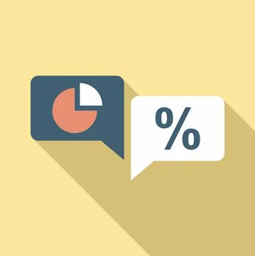 Conversion rate chat icon, flat style Stock Illustration