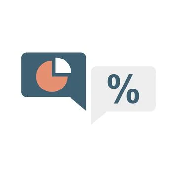 Conversion rate chat icon flat isolated vector Stock Illustration
