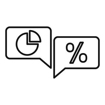 Conversion rate chat icon, outline style 스톡 일러스트