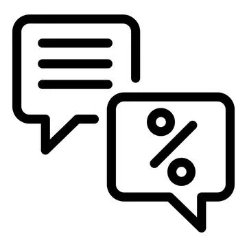 Conversion rate chat icon, outline style Stockillustratie