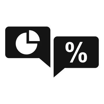 Conversion rate chat icon, simple style Illustrazione stock
