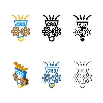 Conversion rate clean optimization cro color icon vector Stock Illustration