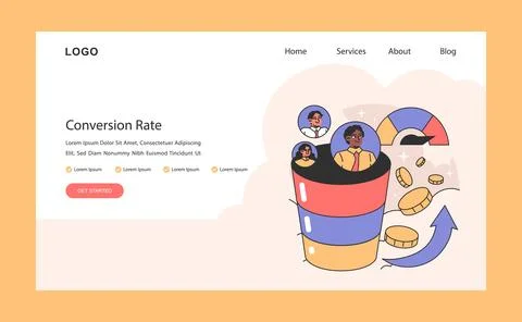 Conversion rate concept. Flat vector illustration. Stock Illustration