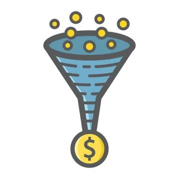 Conversion rate filled outline icon, seo Stock Illustration