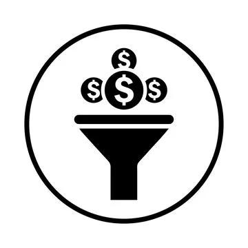 Conversion, rate, filter, filteration icon. Black vector graphic. イラスト素材