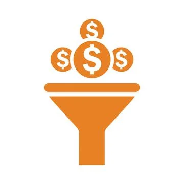 Conversion, rate, filter, filteration icon. Orange vector design. イラスト素材