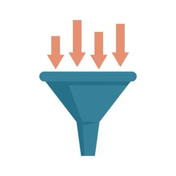 Conversion rate funnel icon flat isolated vector Illustrazione stock