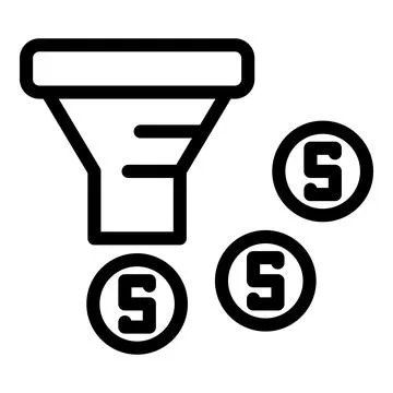 Conversion rate funnel icon, outline style イラスト素材