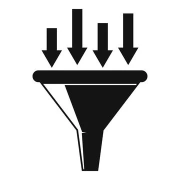 Conversion rate funnel icon, simple style Stock Illustration