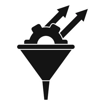Conversion rate gear funnel icon, simple style イラスト素材